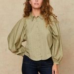 Christy Dawn NWT Darian blouse medium geo ditsy sage Photo 0