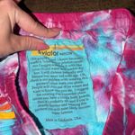 Aviator Nation  Blue Purple Tie Dye Four Stripe Sweat Shorts Photo 4
