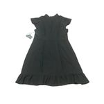 Adrienne  Papell Dress 16‎ Black Mock Neck Flutter Cap Sleeve Sheath Chiffon NWT Photo 3