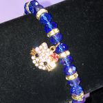Hello Kitty  Blue Crystal CZ Rhinestone Stretchy Bracelet Photo 2