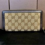 Gucci GG Web Canvas Interlinked G’s Soho Brown Leather Trim Continental Wallet Photo 1