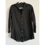 Vix Paula Hermanny  Women's Small Juliana Short Mini Cover Up Black Shirt Swim Photo 4