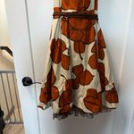 City Triangles Y2K Halter Neck Top Burnt Orange Cream Floral Fit & Flare Dress Photo 1