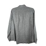 J Jill Linen Shirt Women’s Size Large Light Gray Long Sleeve Pearltone Button Photo 1