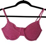 Good American Raspberry Sparkle Demi Swimsuit Bikini Top Size 1 Small Photo 0