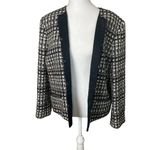 Ann Taylor Blazer Black Plaid Tweed Hook and Eye Jacket Career Professional 18 Photo 4