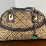 Dooney & Bourke Vintage Leather Brown Leather Signature Canvas Satchel Handbag Photo 1