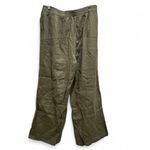 NWT Grae Cove Thalia Button Fly Wide Leg Palazzo Pants Green 100% Linen Size XL Photo 2