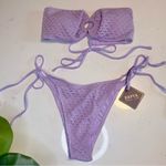 Zaful NWT Lavender Crochet Bikini Set Size Large Photo 0