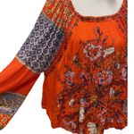 Free People  Top Fall XS Blouse Oversized Flowy Cottage Boho Shirt Billowy 70s Photo 6