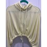 Free People Movement Yellow Cropped Drawstring Cropped Hoodie Sz S Photo 2