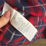J. Crew Flannel Popover Tunic Red Navy Plaid Top Size Large Casual Comfy Photo 4