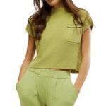 Free People Freya Sweater in Peridot Combo (Brat Green) Size Medium Photo 0