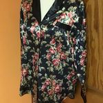 Vintage 90s satin roses smoking jacket Photo 6