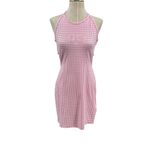 Ellesse Fonti Dress Mini Open Strappy Back Gingham Pink White Size US 10 Photo 2