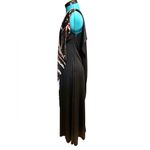 Vintage 60's Black Abstract Scarf One Shoulder Dress Theme Size S Photo 2