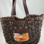 Dk brown weaves oriental watercolor tote bag Photo 2