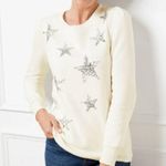 Talbots  Pleated Shoulder Crewneck Pullover with Sequin Stars 1X Photo 0