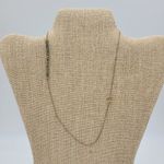 Women's Necklace 18" Jewelry Accessories Simple Gold Tone Curved Beaded Pendant Photo 4