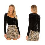 Free People Perfect Date Black Velvet Cowlneck Top NWT Photo 1