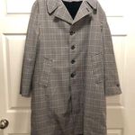 Vintage Plaid Long Trench Coat Size M Photo 0