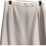 Vintage Escada Pencil Skirt Womens US 10 Cream Micro Dot Silk Blend Quiet Luxury Black Photo 1