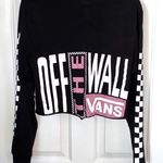 Vans Black Checkered Long Sleeve T Shirt With Decal On Back And Sleeves Photo 1