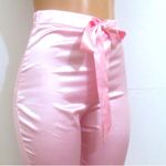 Pink Satin Feather Trim Pajama Pants Sz S NWOT Photo 1