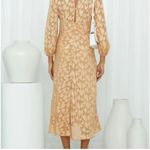 Hello Molly NEW Women's Day Affairs Midi Dress Gold Long Sleeves Size XL 10 Photo 2