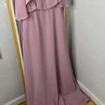 Sorella Vita  dusty rose high neck flutter sleeve chiffon dress Photo 3