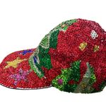 None Sequin All over Christmas Tree Stars Ornaments Glam Bling Baseball Cap Hat Photo 1