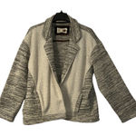 Anthropologie  Womens Jacket Size XL Gray Cream Open Front Shacket Pockets Photo 0