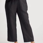 Quince NWT  Wide Leg Pants 100% Linen Women's Size Small Black Elastic Waist Photo 0