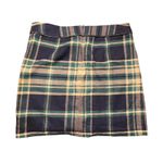 Tommy Hilfiger  Plaid‎ Skirt A-Line Pockets Career Casual Green Blue Size 10 FLAW Photo 2
