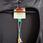 Farm Rio Black Satin Heart Cutout Smocked Long Sleeve Mini Dress Women's S NWT Photo 4