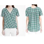 Max Studio Flutter Sleeve Wrap Blouse Blue Turquoise Mandala Print V Neck Sz M Photo 11