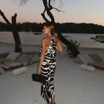 ZARA  animal print Zebra Print Halter Dress midi maxi evening party cocktail  Photo 2