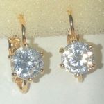 Avon Vintage Gold Tone Round CZ Rhinestone Dainty Pierced Earrings Photo 0