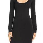 Helmut Lang  Black Scoop Neck Bodycon Long Sleeves Basic Stapple Sz XS Photo 0