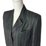Sue Wong Vintage Pinstripe Blazer Black Oversized Boxy Small Photo 1