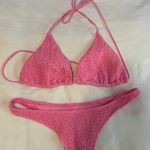 White Fox Boutique St. Lucia Bikini Top & Island Hideout Bottoms, Baby Pink Ruched Photo 3