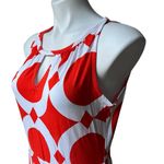 NWT, Banana Republic Factory Trefoil Print Orange and White Halter Maxi Dress Size M Photo 8