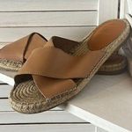 Gap  Buff Leather Espadrille Criss Cross Sandals Photo 0