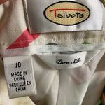 Talbots silk trouser vintage straight leg high rise tropical print Sz 10 Photo 6