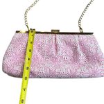 Lilly Pulitzer  Embroidered‎ Floral Shoulder Bag Clutch Pink White Purse Preppy Photo 10