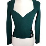 EXPRESS Body Contour Lace Piece Ribbed Cropped Sweater Photo 89