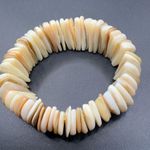Vintage Mother of Pearl stretch bracelet beach BoHo White Photo 1
