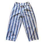Fritzi Very High Waist Striped Blue & White Cropped Vintage Women’s Pants size 8 Photo 1