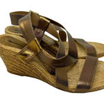 Chocolat Blu  Brown Metallic Espadrille‎ Strappy Wedge Sandals Size 40 US 9 Photo 0