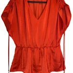 Banana Republic  Chic V-Neck Red Blouse Photo 2